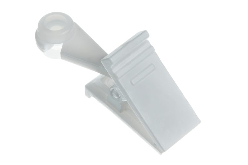 0022 Biała żabka ruchoma z rolką do szyny PCV