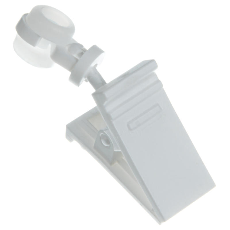 0023 Biała żabka obrotowa z rolką do szyny PCV