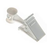 0025 Biała ruchoma żabka z rolką do U szyny