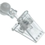 0078 Transparentna żabka obrotowa z rolką do szyny