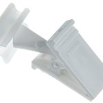 0090 Biała ruchoma żabka ze ślizgiem do szyn aluminiowych