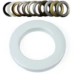 Białe przelotki plastikowe 55x80mm do firan i zasłon