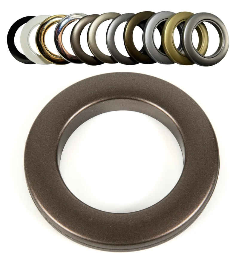 Brąz Satynowy przelotki plastikowe 28x46mm do firan i zasłon