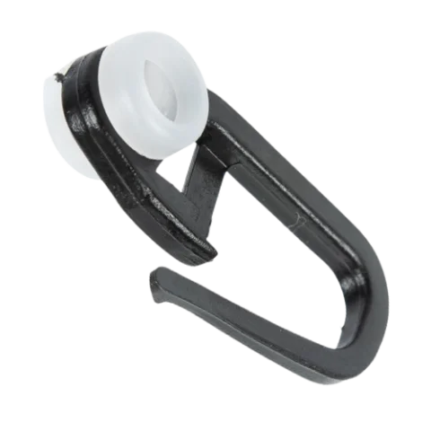 Agrafka z rolką do szyny PCV czarna