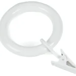 Kółka plastikowe z żabką białe Ø37mm do karniszy drewnianych