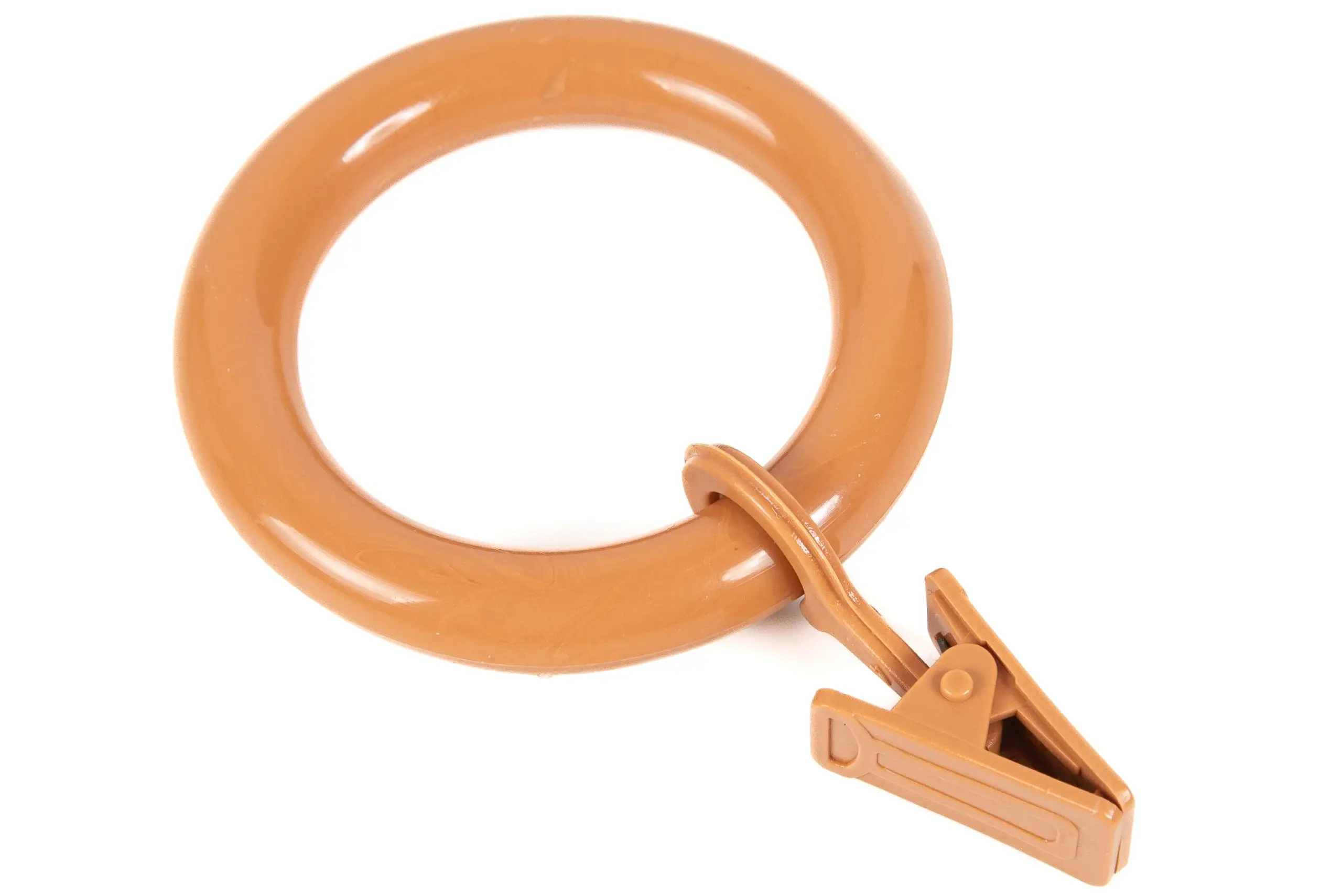 Kółka plastikowe z żabką czereśnia Ø37mm do karniszy drewnianych