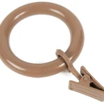 Kółka plastikowe z żabką dąb Ø37mm do karniszy drewnianych