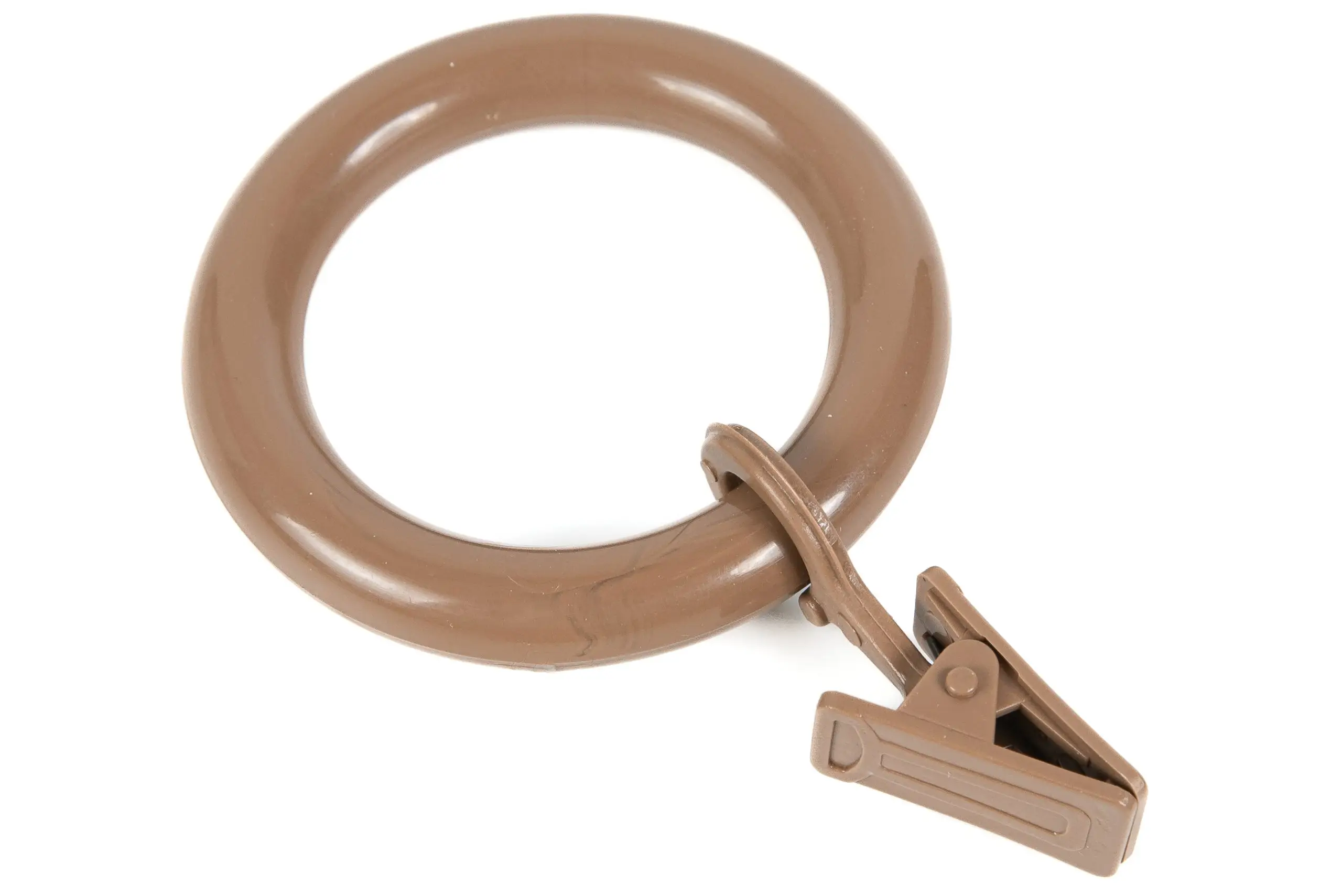 Kółka plastikowe z żabką dąb Ø37mm do karniszy drewnianych