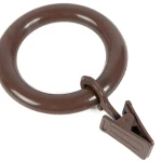 Kółka plastikowe z żabką orzech FI 37mm do karniszy drewnianych