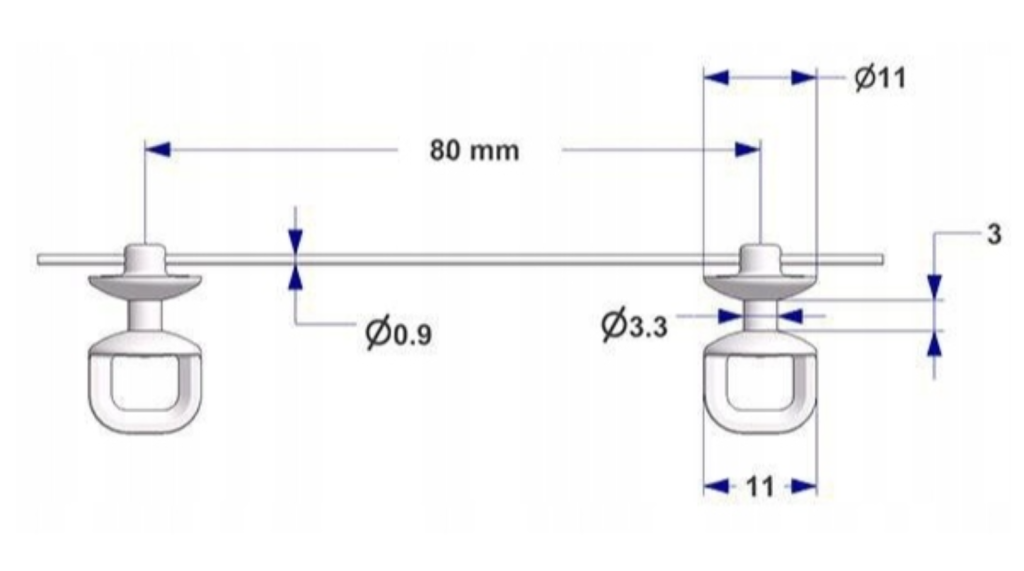 0760 Biały Ślizg na sznurku do systemu Wave 8cm
